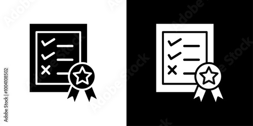 assessment icon Flat art illustration in outline