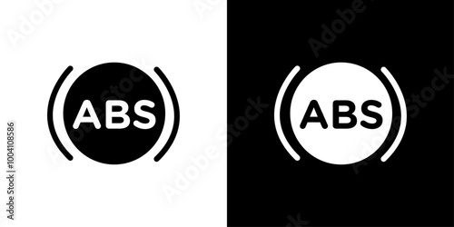 Automotive ABS icon Flat art illustration in outline
