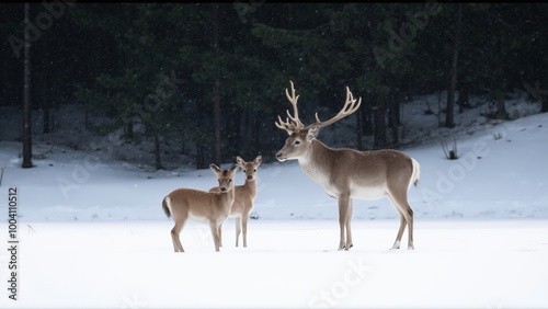 deer in the snow