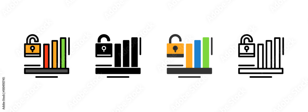 Set of Unlock Icon Set of Unlock Icon