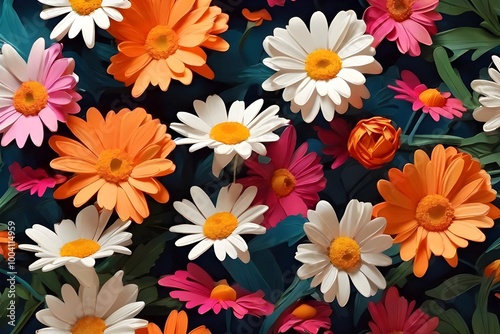 Vibrant daisy bouquet celebrates summer beauty in nature Generative AI