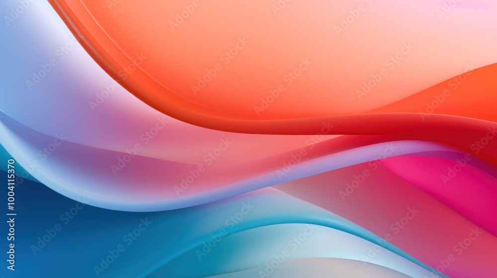 Naklejka premium Vibrant Abstract Curves and Waves Background. Modern Fluid Design