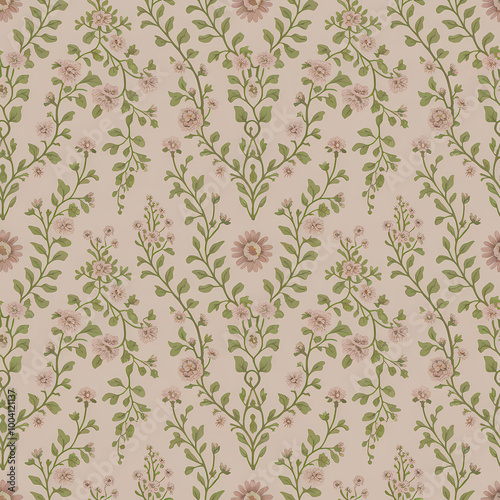 Ditsy Floral Pattern, Cottage Core Pastel Shade Flower Pattern , Surface Pattern Design
