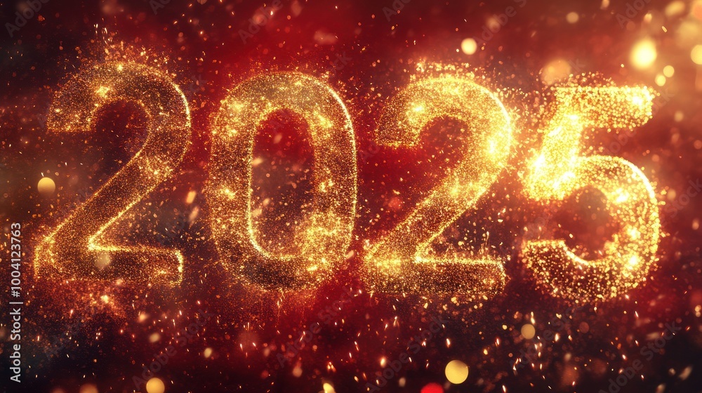 Shimmering 2025 in vibrant abstract design Shimmering 2025 in vibrant abstract design