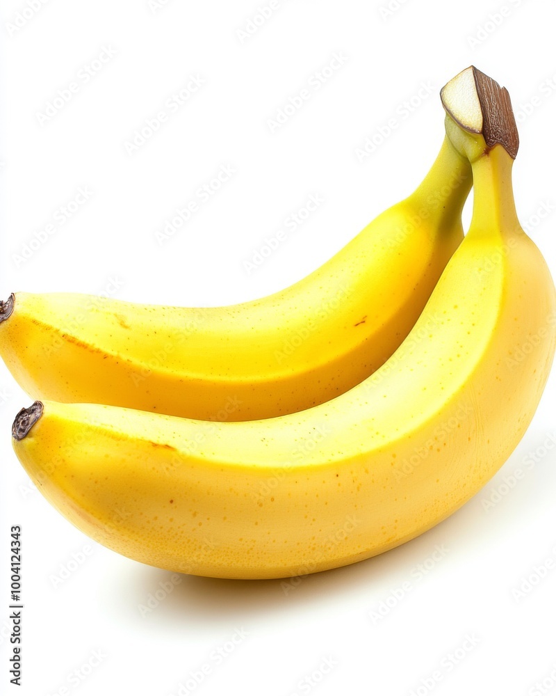 Two ripe yellow bananas isolated on white background. Two ripe yellow bananas isolated on white background.