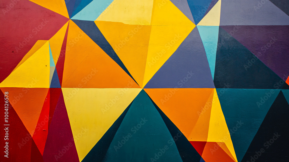 A vibrant geometric pattern with triangles in various colors. A vibrant geometric pattern with triangles in various colors.