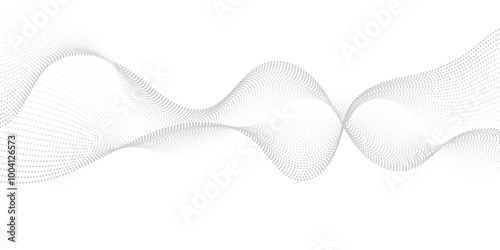 Abstract gray wave dynamic curve dots lines background. Energy technology concept halftone modern backdrop design for business, presentation, banner.