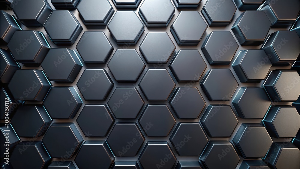 Abstract Black Hexagon Geometric Surface with Glossy Shapes Background Wallpaper Abstract Black Hexagon Geometric Surface with Glossy Shapes Background Wallpaper