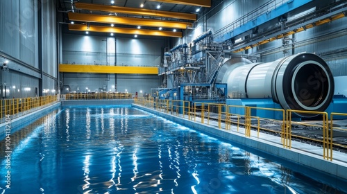 Industrial Testing Pool with Large Machine.