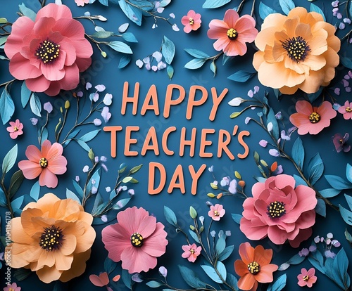 teachersday card with flower photo