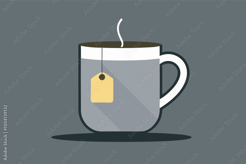 A serene image of a steaming cup of tea on a grey background, inviting relaxation and warmth with a cozy vibe. A serene image of a steaming cup of tea on a grey background, inviting relaxation and warmth with a cozy vibe.