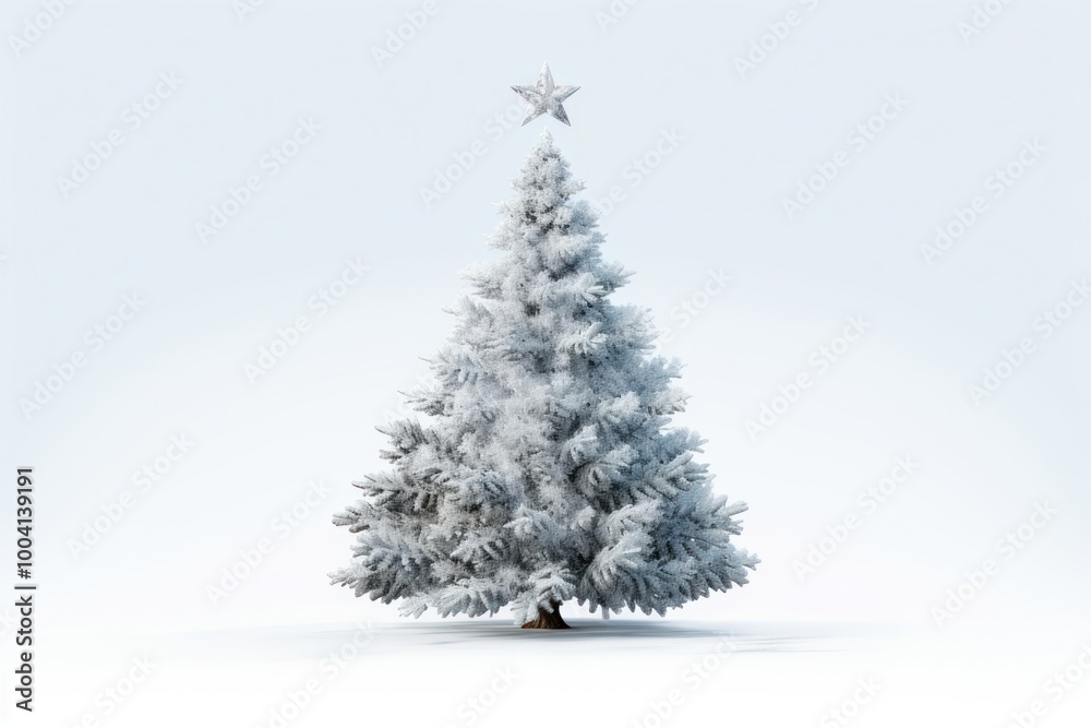 Snowy christmas tree plant white transportation. Snowy christmas tree plant white transportation.