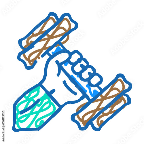 exercise with dumbbell doodle icon sketch vector. exercise with dumbbell sign. isolated symbol illustration