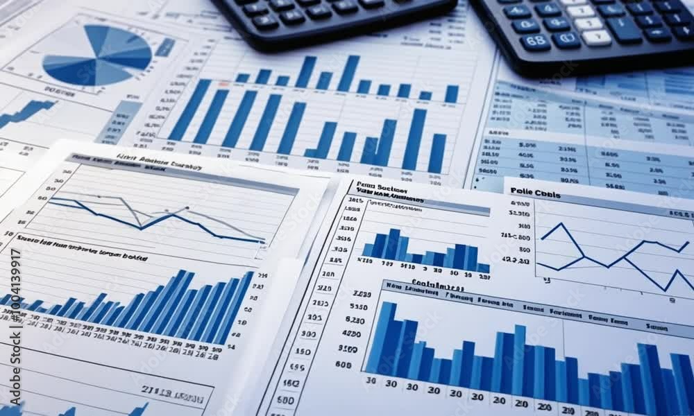 financial analysis data paper and calculator on a table financial analysis data paper and calculator on a table