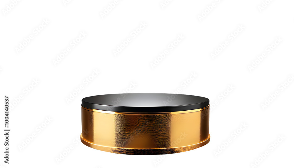 Shiny gold black round pedestal display, cut out Shiny gold black round pedestal display, cut out