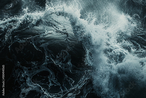 Fototapeta Naklejka Na Ścianę i Meble -  A huge wave in the ocean, complex patterns