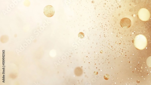 cream background with elegant gold bokeh particles photo