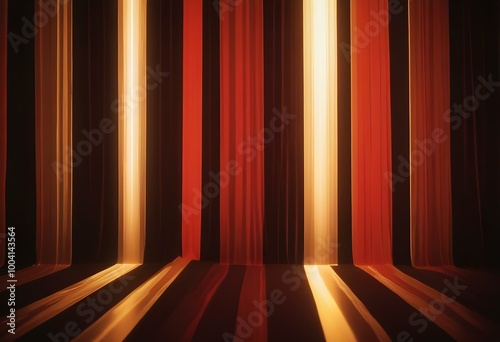 Glowing golden vertical lines and rays of light against a dark background