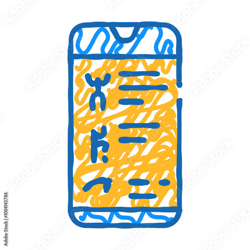 training app smartphone doodle icon sketch vector. training app smartphone sign. isolated symbol illustration