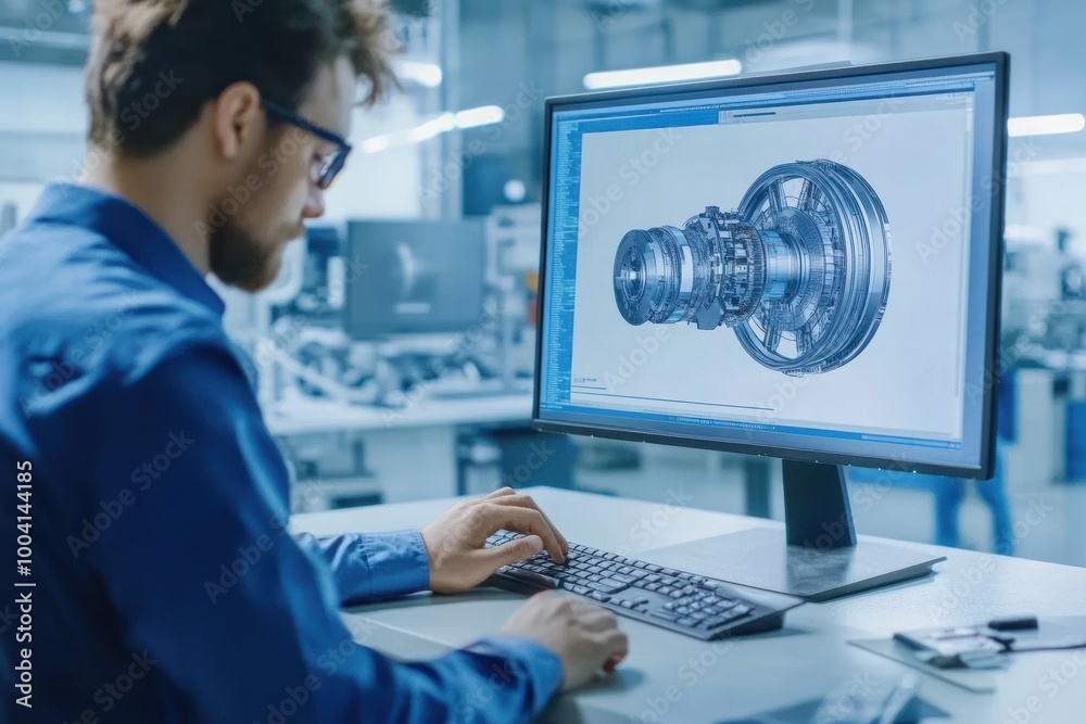 CAD engineer focused on creating detailed 3D model design. CAD engineer focused on creating detailed 3D model design.