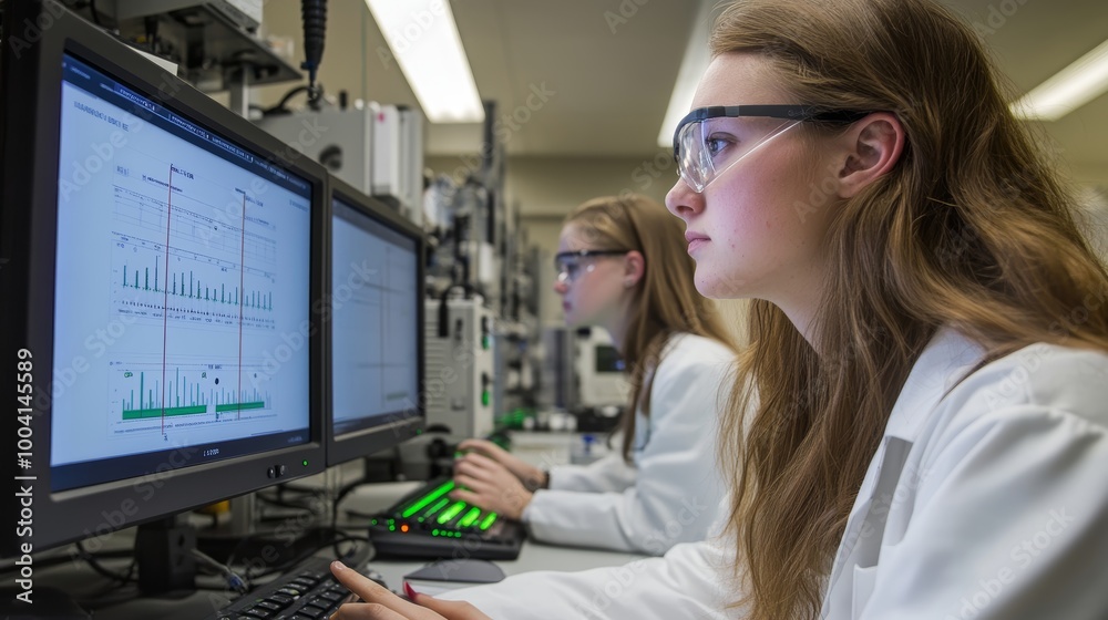 Female Scientist Working in a Lab. Female Scientist Working in a Lab.