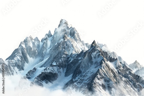 Majestic snow-covered mountain peaks