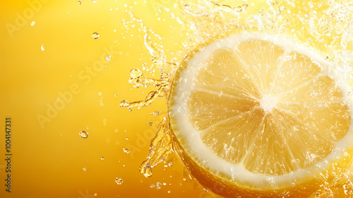 Refreshing splash of lemon slice