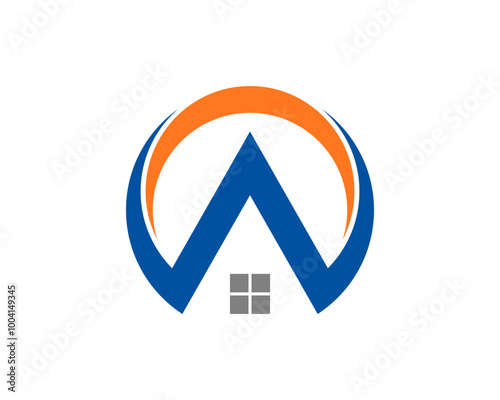 Free Download Abstract blue roofing house vector logo - GFXLoad