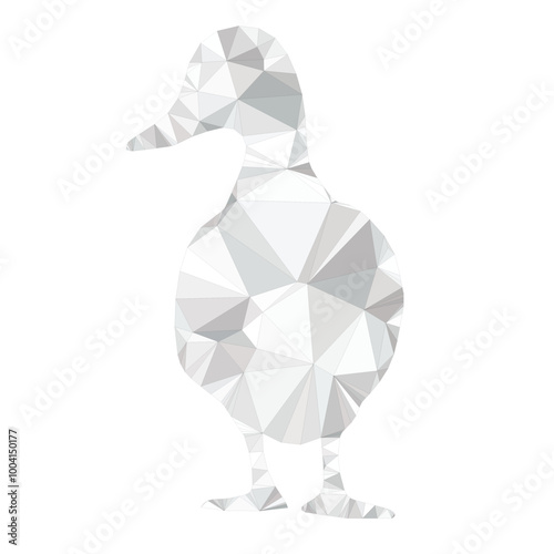 Vector of Duck Silhouette with low poly illustration in white background