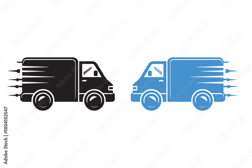 Fast shipping delivery truck, delivery Truck silhouette Fast shipping delivery truck, delivery Truck silhouette