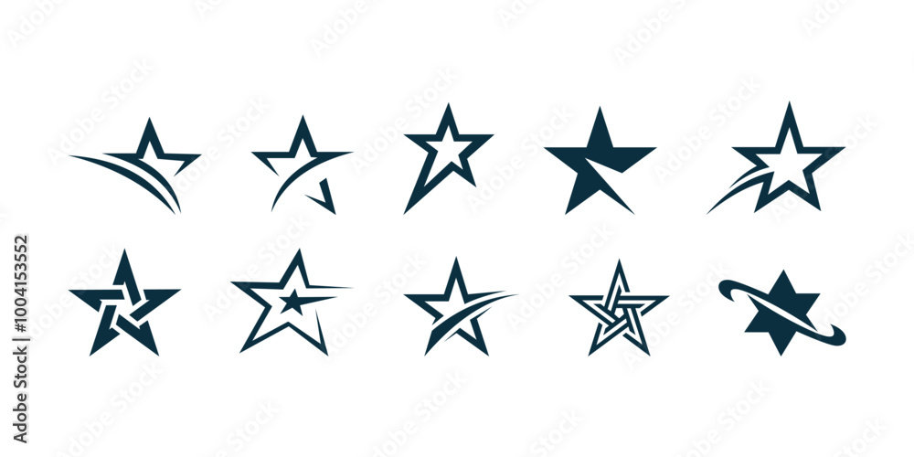 vector star logo premium template bundle