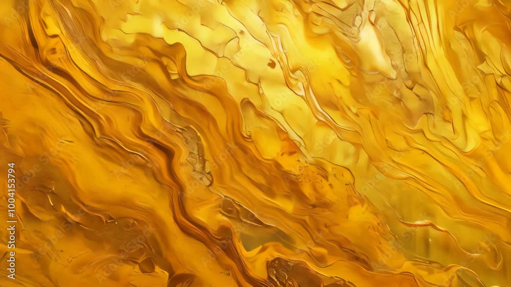 Abstract Gold Texture with Wavy Patterns and Metallic Surface Creating a Luxurious and Rich Appearance