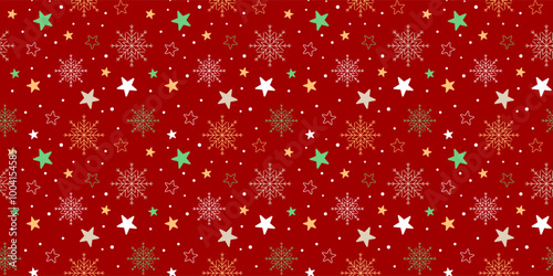 Snowflake and stars Seamless Pattern. Christmas Background Pixel Perfect. Premium Quality. EPS 10