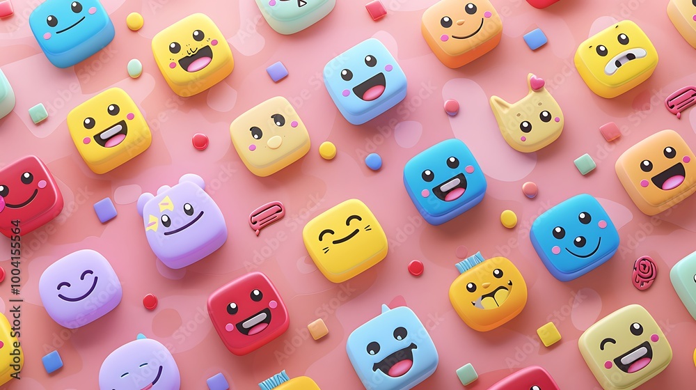 An emoji design set featuring expressive faces and symbols, perfect for use in messaging apps and digital communication. The emojis are displayed in a grid format, each with a clear and playful An emoji design set featuring expressive faces and symbols, perfect for use in messaging apps and digital communication. The emojis are displayed in a grid format, each with a clear and playful