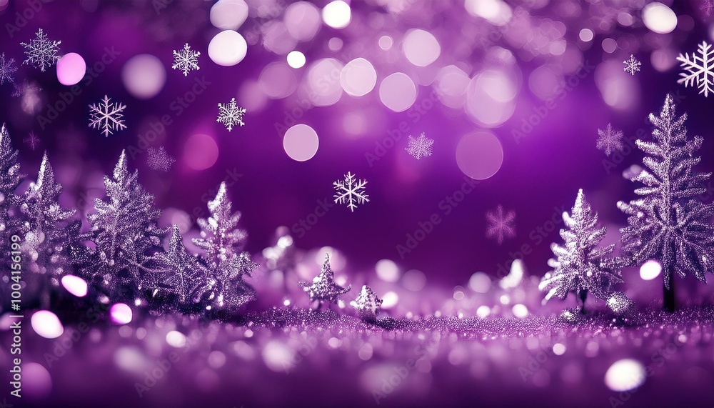 Christmas Background: A rich plum-colored background with sparkling silver snowflakes and light bokeh effects. Christmas Background: A rich plum-colored background with sparkling silver snowflakes and light bokeh effects.