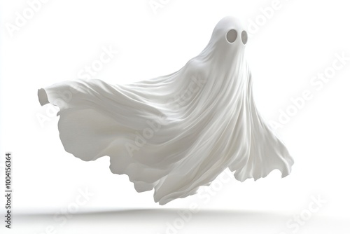 Flying sheet ghost white decoration halloween. photo