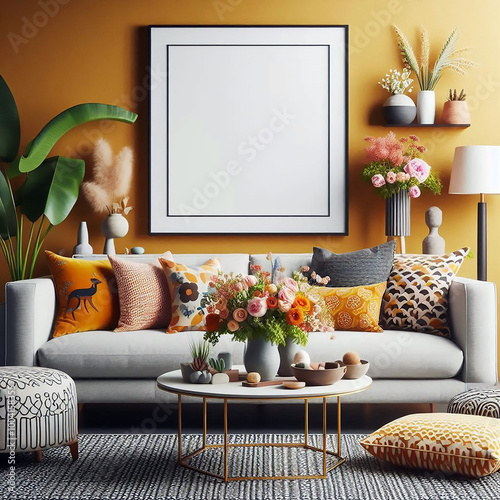 Stylish Modern Living Room with Cozy Furnishings and Neutral Tones