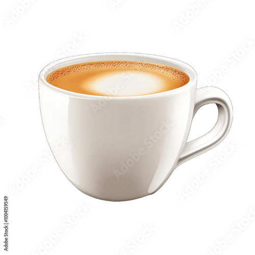 Cup of coffee with milk isolated on white