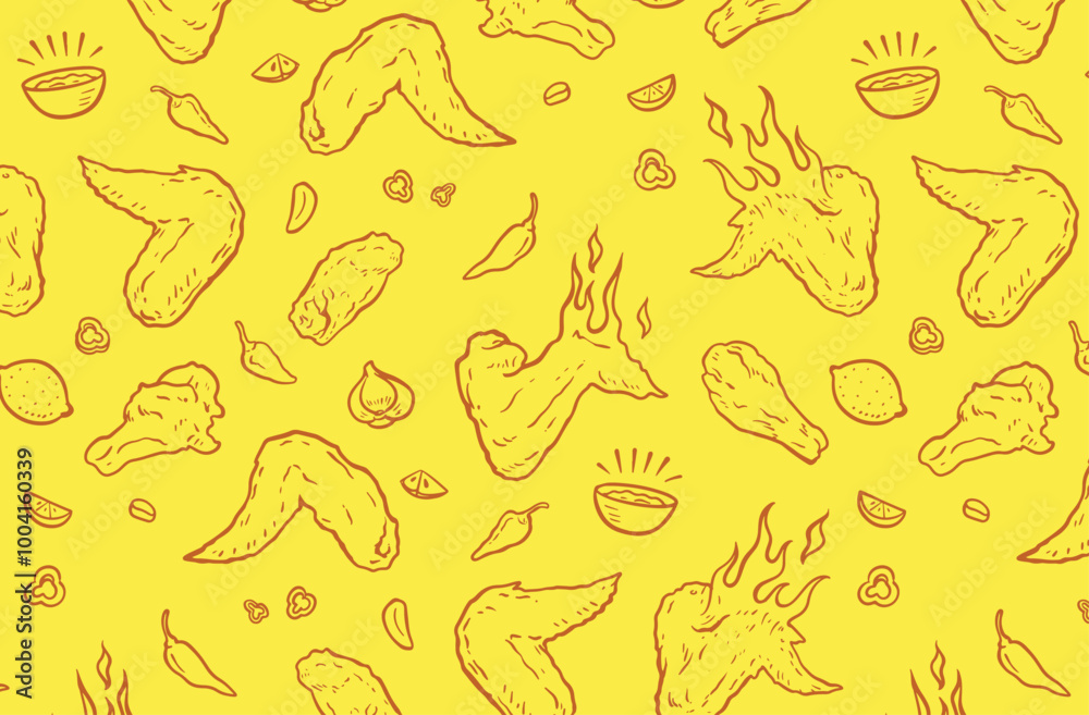 Buffalo chicken wing pattern Buffalo chicken wing pattern