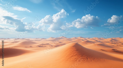 Desert Landscape with Sand Dunes and Blue Sky