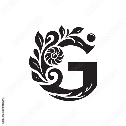 Letter G Eco Logo Design: A Nature-Inspired Silhouette with Fluid Leaf Shapes for Environmental and Organic Business Branding
