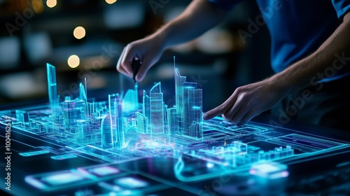 Interactive Hologram Cityscape Design.