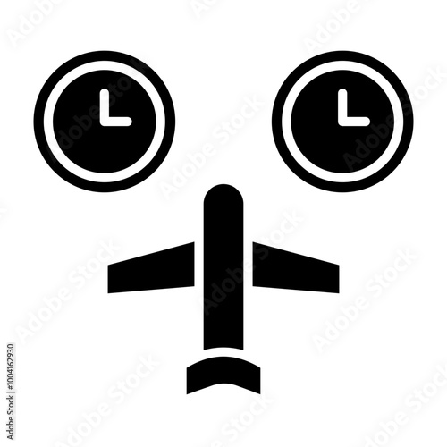 Jet Lag Glyph Icon Design photo