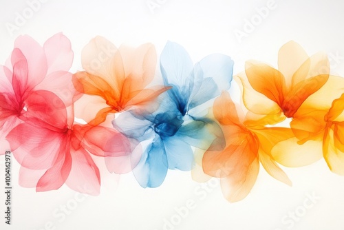 Vibrant Watercolor Flower Artwork in Soft Colors