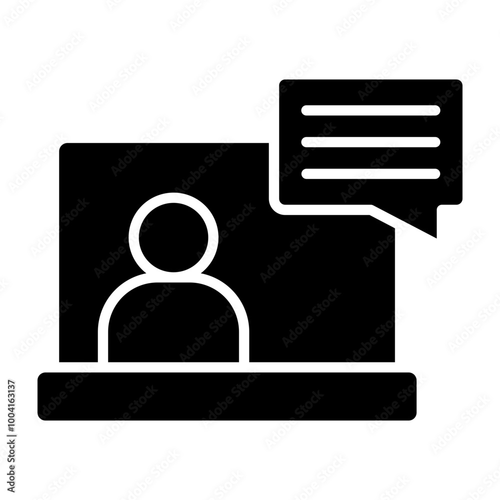 Online Communication Glyph Icon Design Online Communication Glyph Icon Design