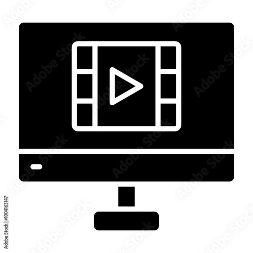 Video Editing Glyph Icon Design