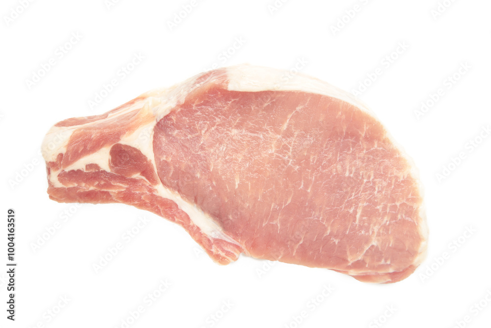 Sliced raw pork meat isolated on white background. Sliced raw pork meat isolated on white background.