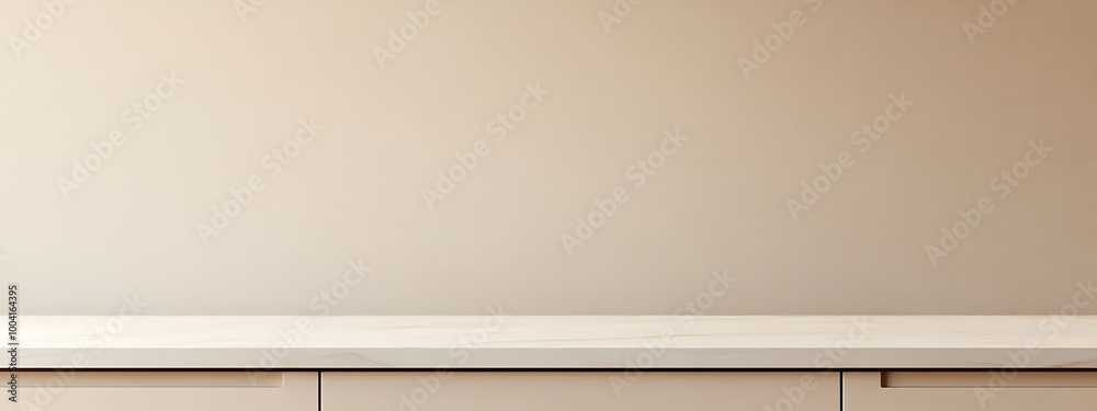 White kitchen tabletop for product presentation. Empty marble countertop. Minimalistic mockup for restaurant or beauty ad design. White kitchen tabletop for product presentation. Empty marble countertop. Minimalistic mockup for restaurant or beauty ad design.
