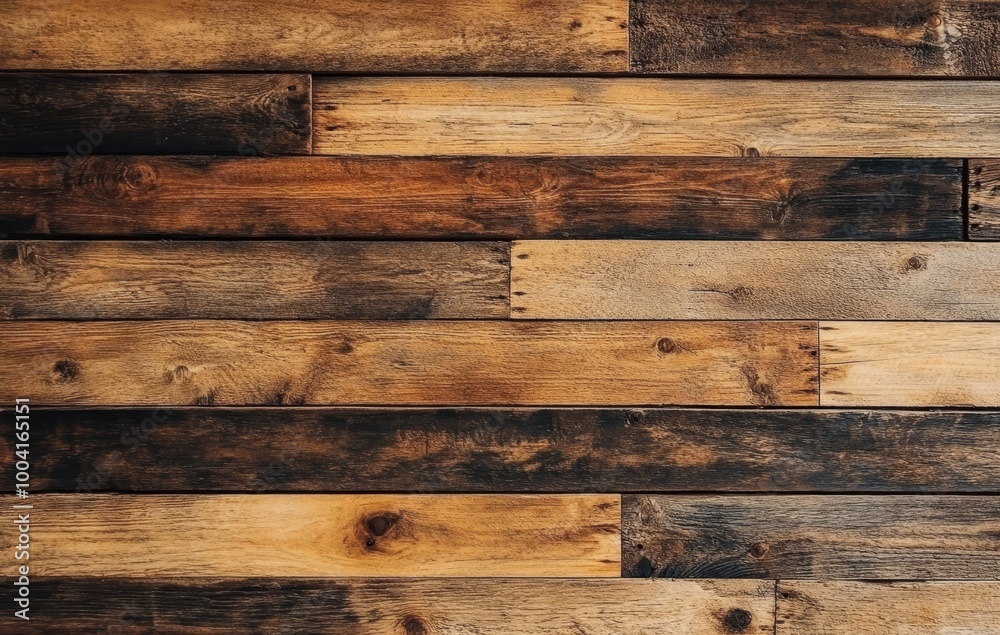 Several pine wood planks make up this wooden wall, with a flat background texture Several pine wood planks make up this wooden wall, with a flat background texture