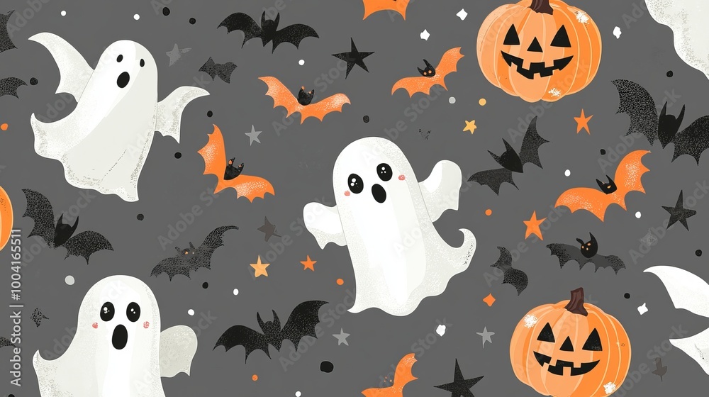 Seamless pattern halloween concept Seamless pattern halloween concept